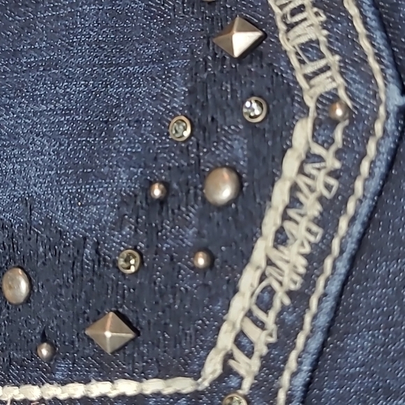 MISS ME BLING STUDDED STRAIGHT DENIM JEAN - Picture 5 of 14